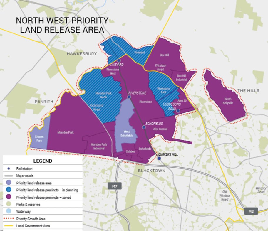 north west priority growth centre map