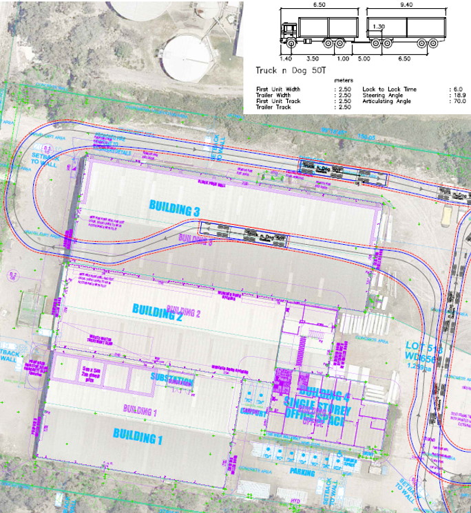 swept path assessment done by a traffic engineer